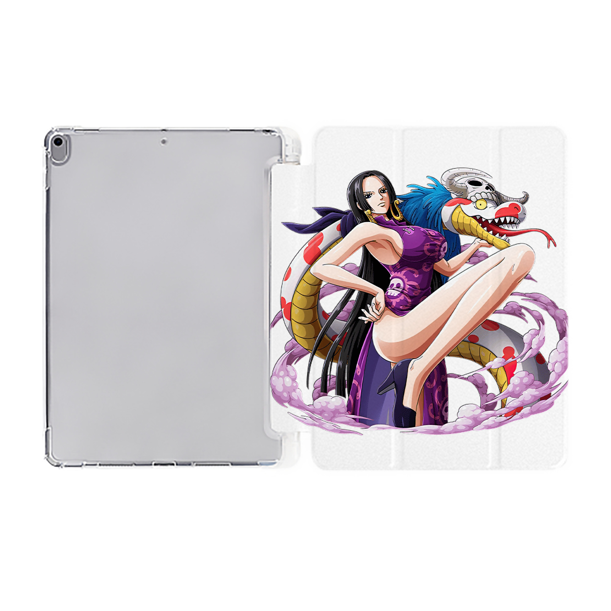 （画像用） ワンピース ボア・ハンコック ONE PIECE Boa·Hancock IPad ケース ペン収納付き 三つ折りスタンド PUレザー×シリコン 対応機種9.5/10.5/10.9インチ